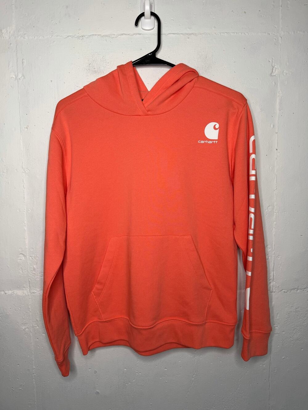 Carhartt Large 12 Unisex Kids Hoodie Coral Orange